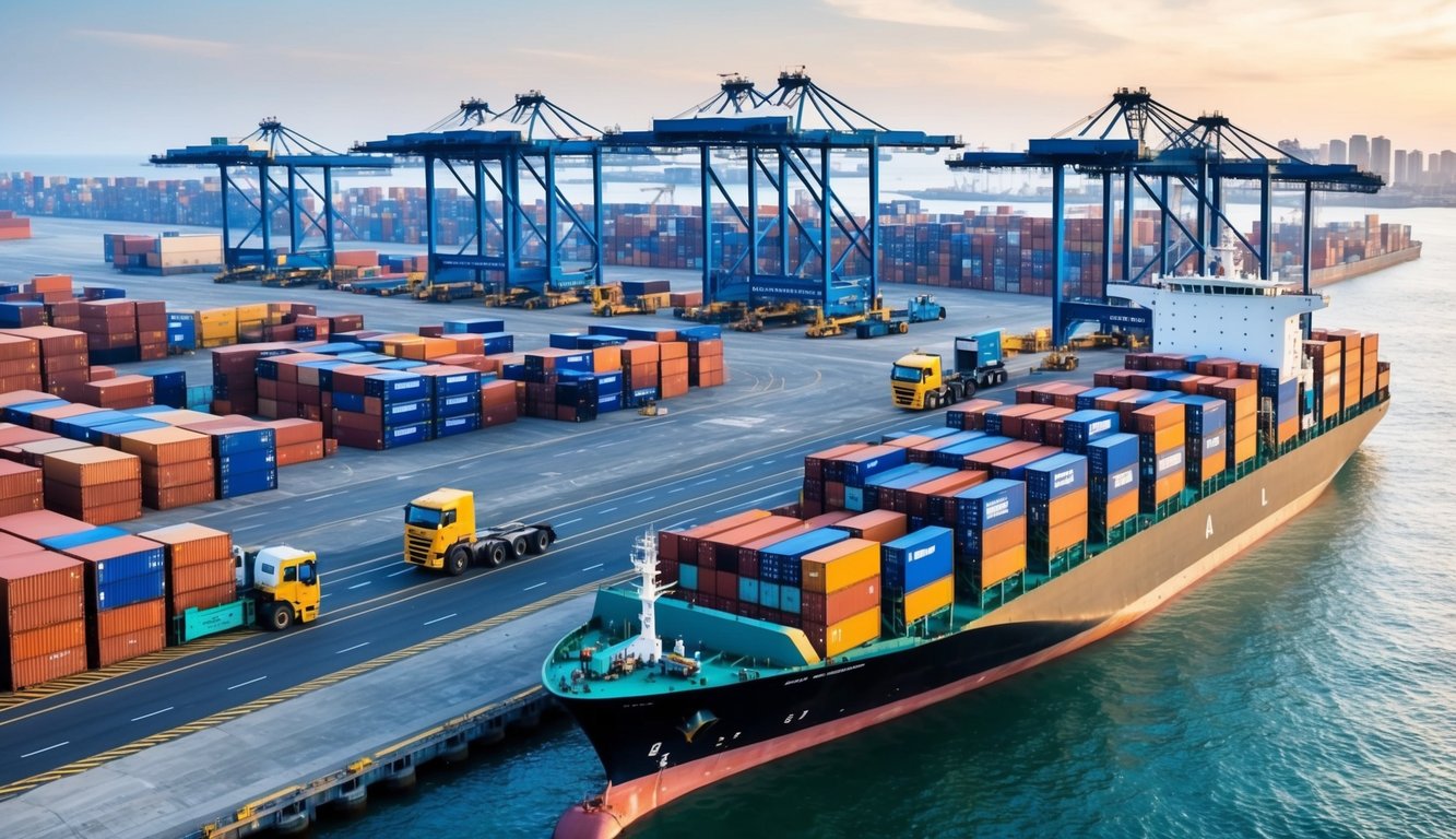 Container port and international export import